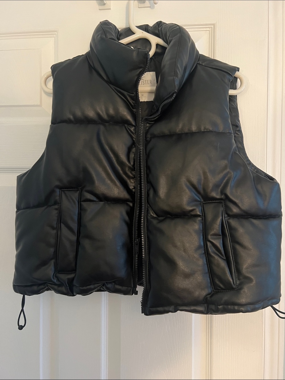 Faux Leather Puffer Vest